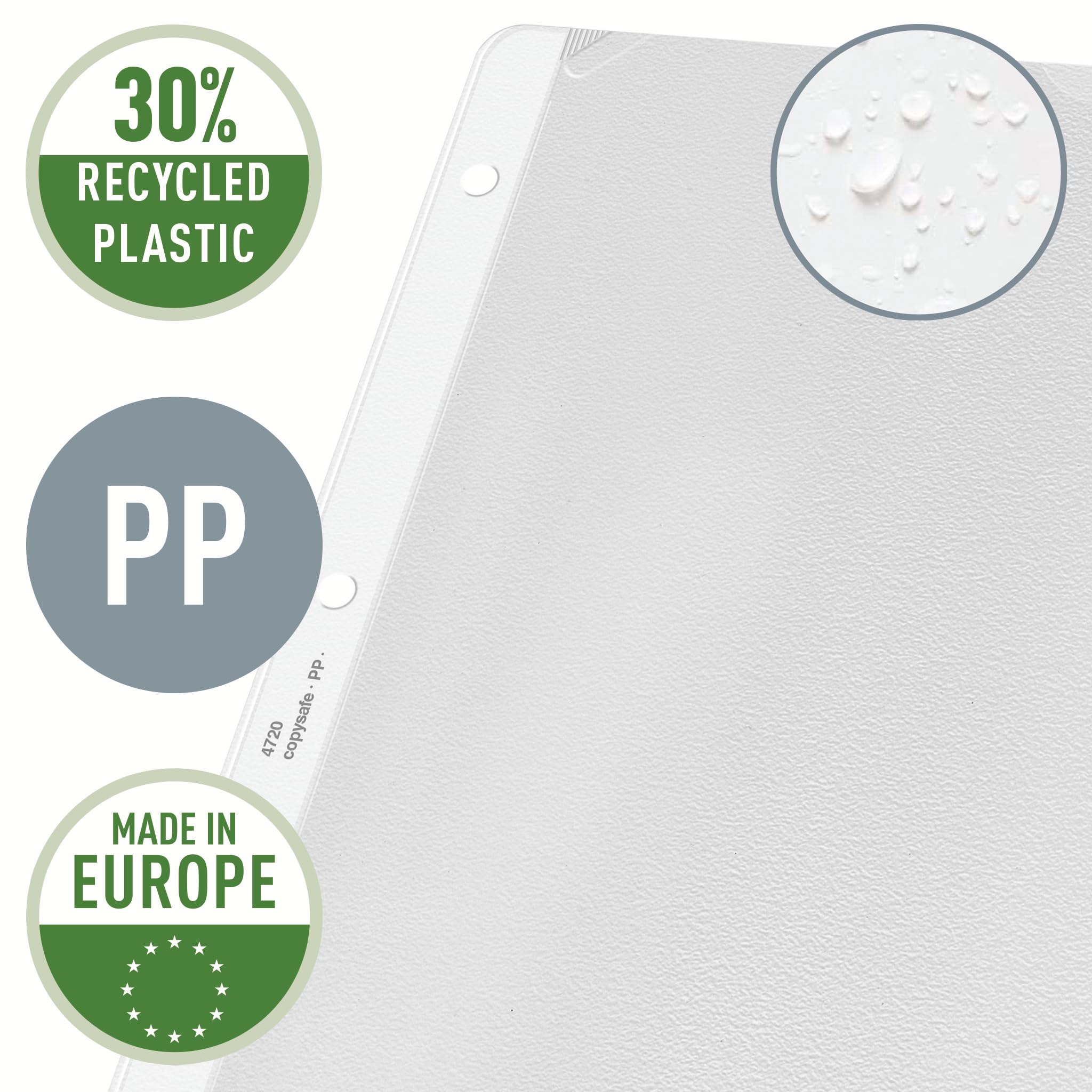 Esselte Leitz Prospekthülle Extrastark, A4, PP, genarbt, dokumentenecht, farblos, 47200003, transparent