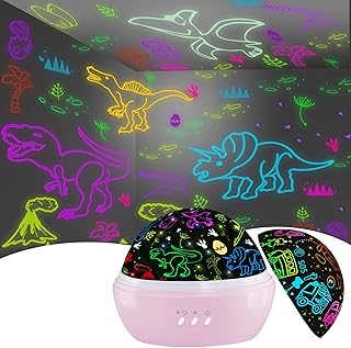 HONGID Dinosaur Toys for 3-8 Year Old Girls,Dino Projection Kids Toys for 3-8 Year Olds Girls 2 in 1 Car Toys for 2-10 Year Olds Girls,Chirstmas Xmax Easter Gifts for 2-10 Year Olds Kids Toddler Toys