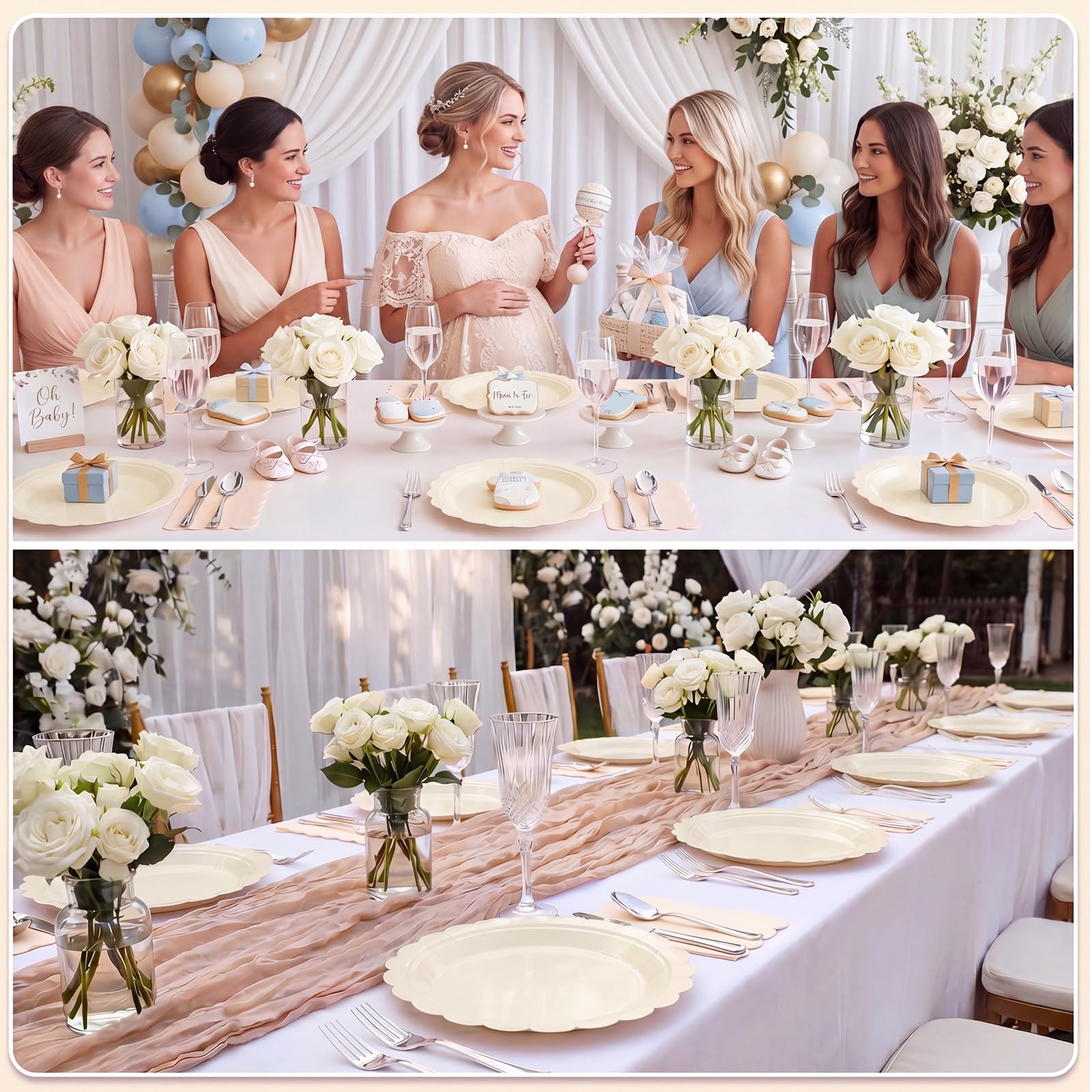 NatNarr Ivory Paper Plates - 30 Pack -6