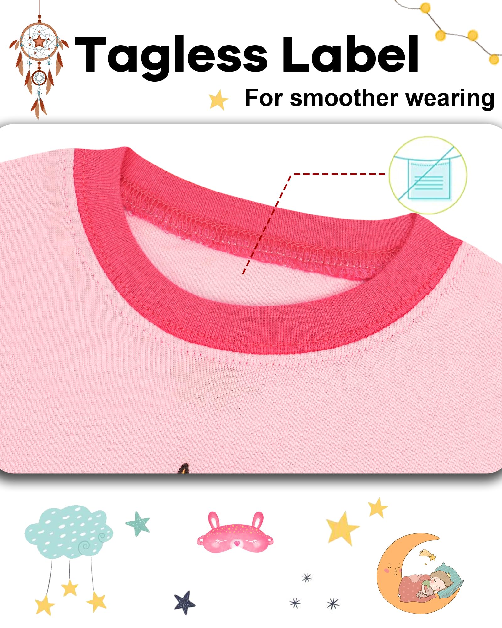 DAUGHTER QUEEN Pijama corto para niña, 100% algodón, talla 18 meses a 12 años