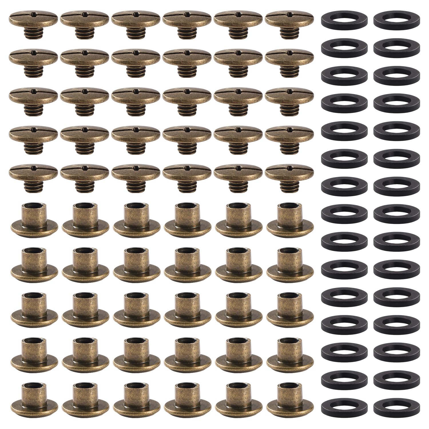 YIXISI 30 Set M5x4mm Chicago Screws Kit, Rivets Screws for Leather Bookbinding, Bronze