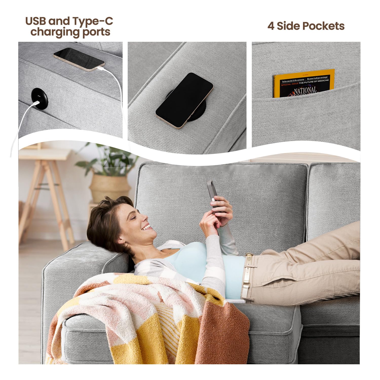 Best Sofa Bed with Chaise: Top 5 Picks for 2026 2 ASHOMELI 99' Convertible Sleeper Sofa Bed,L Shaped with Storage Chaise Pull Out — product photo