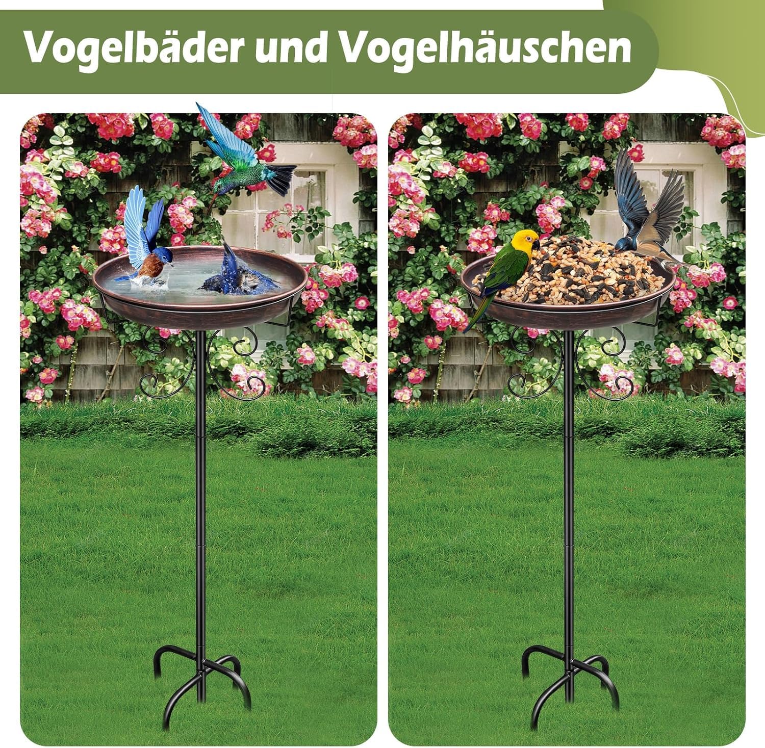 Giyiprpi 35.5in Vogeltränke Vogelbad Futter Schale ... - DE