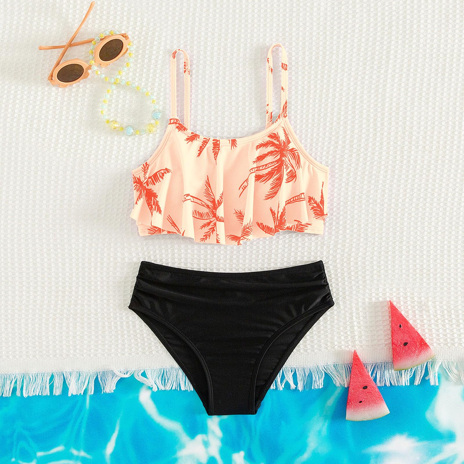 Generisch Maillot de bain 2 pièces pour enfant fille Maillot de bain de sport