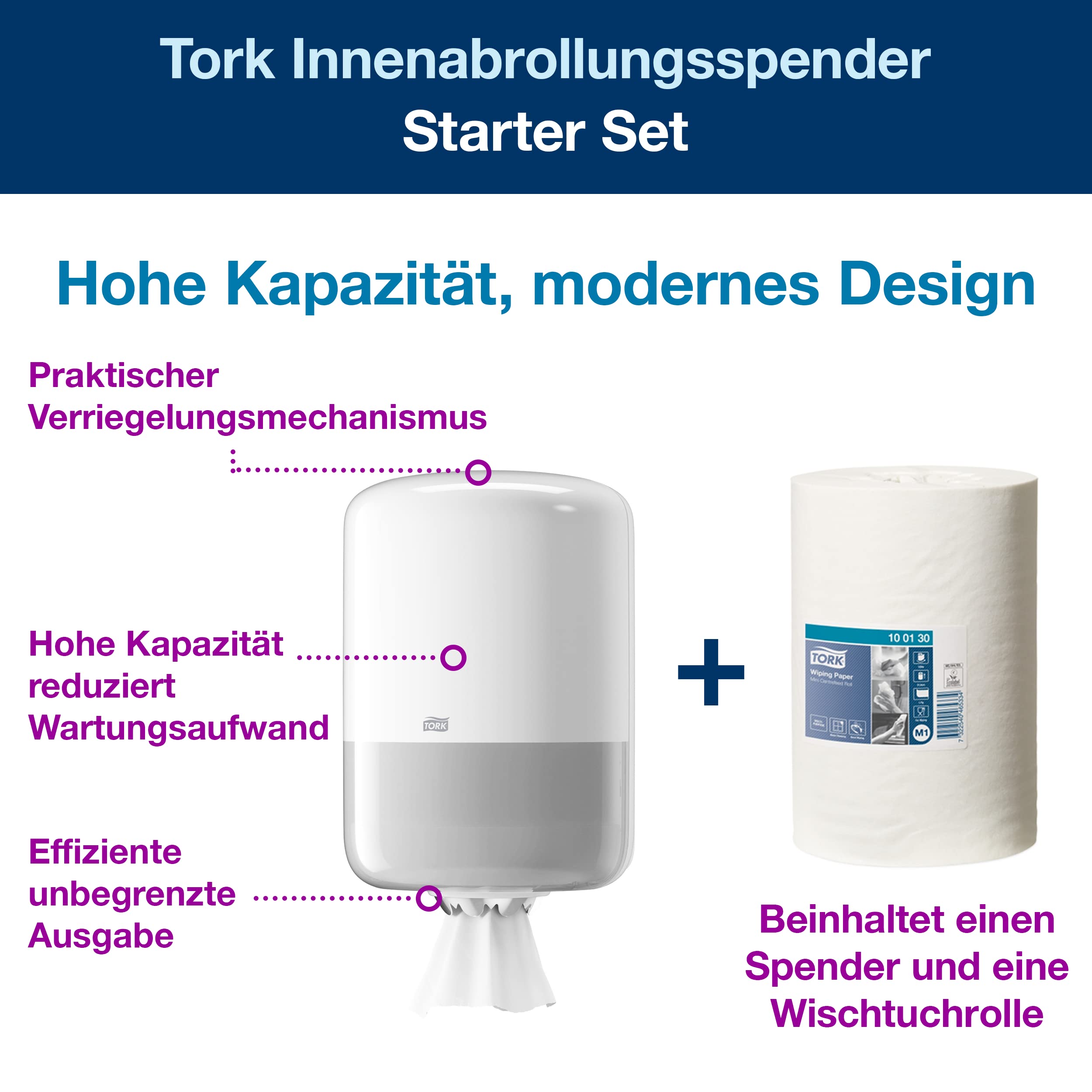 Tork Papierhandtuch Starter Pack - 959000 - M2 + Nachfüllpapier (275 Meter)
