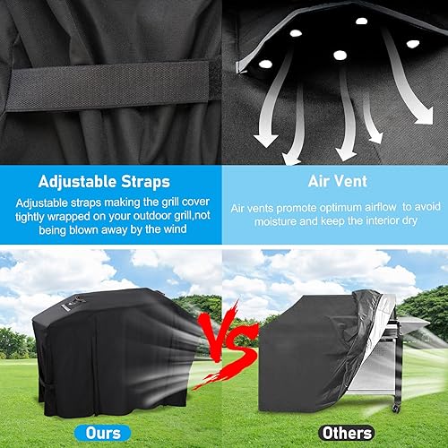 Miniatura 6 de Cubierta de parrilla para parrilla Blackstone ProSeries de 28 pulgadas, a prueba de rasgaduras, material resistente a la parrilla culinaria de 60