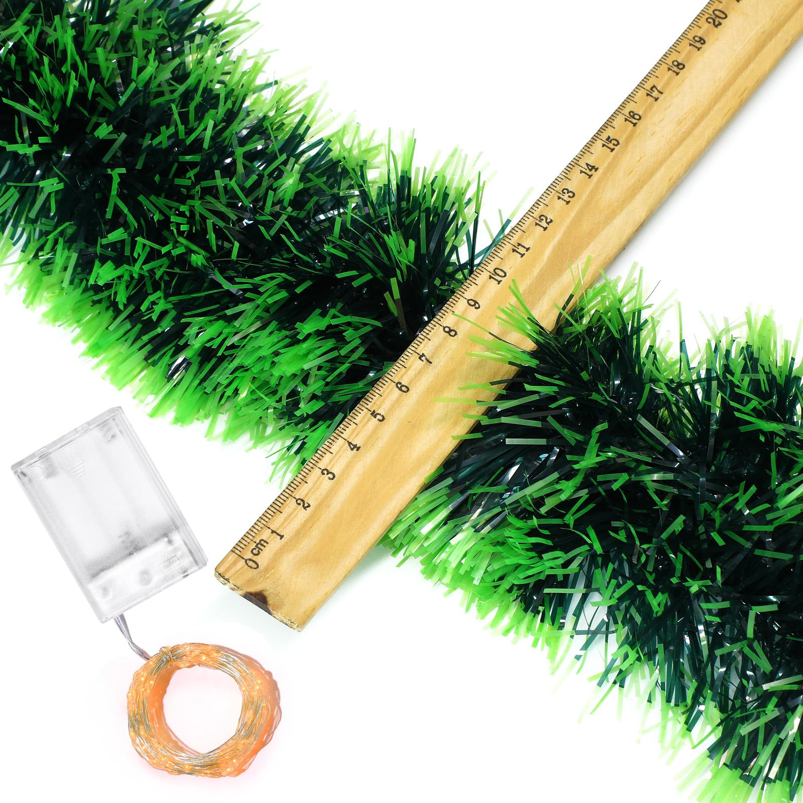 Ceenna Lot de 4 guirlandes de Noël de 10 m de long avec 100 lumières LED de 10 m pour sapin de Noël, décoration de chambre, mariage, anniversaire, fournitures de fête (vert foncé)