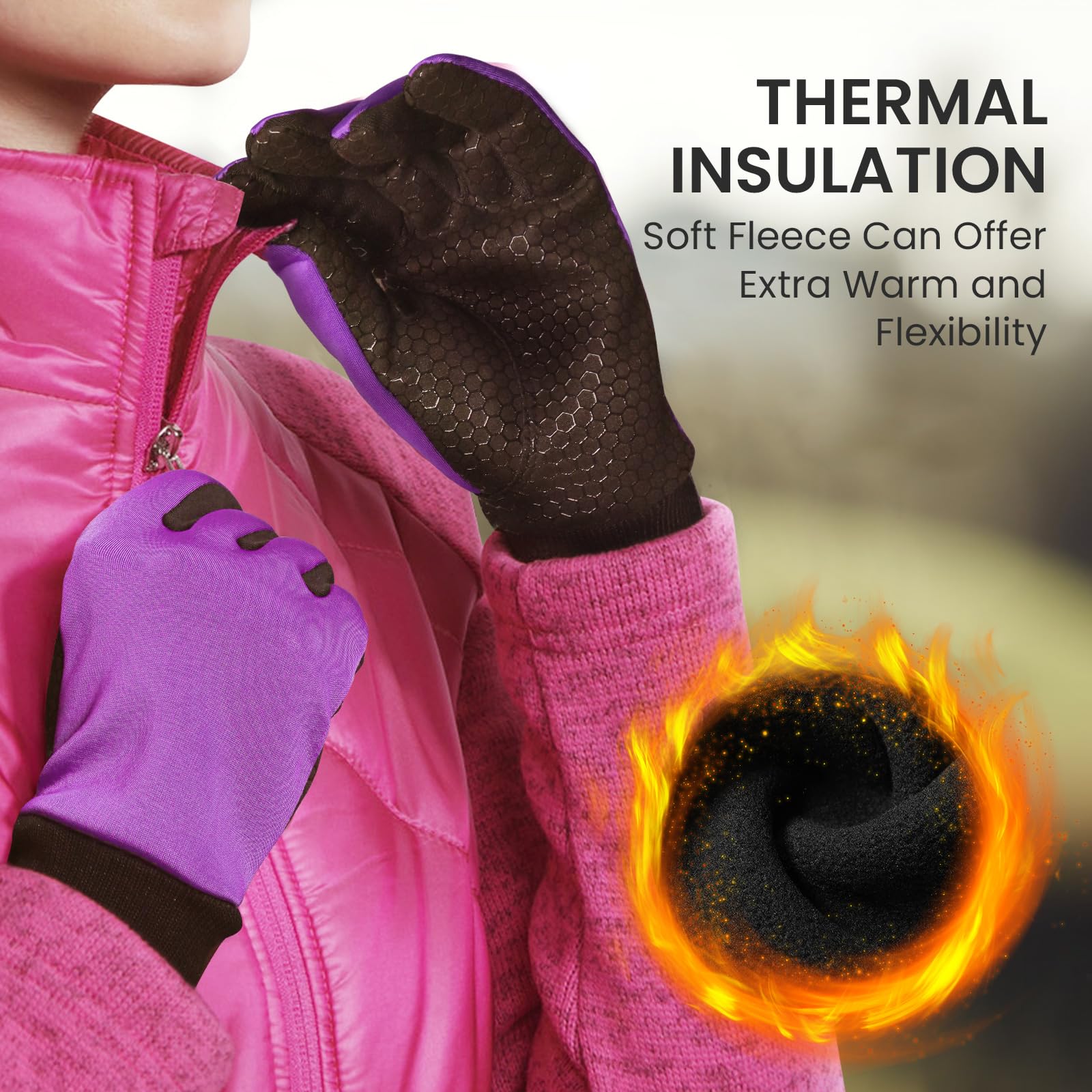 FINGER TEN Winter Golf Gloves Women Warm Left Hand Right Grip Cold Weather Value Pair - Image 3