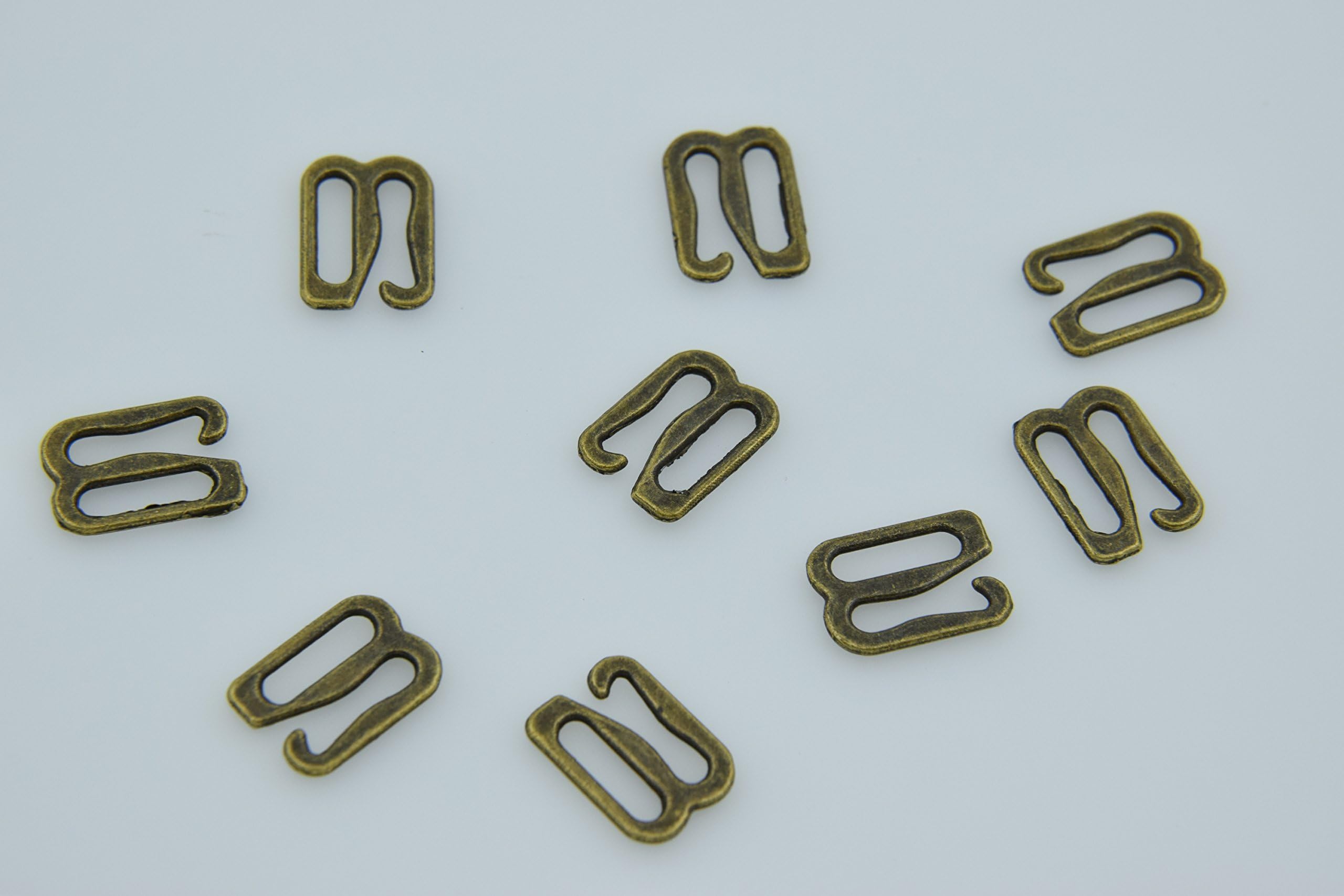 Metal Hardware Lingerie Adjustment Bikini S Replacement Hooks Clasp Figure 9 Hoops for Bra Strap Apparel Holder Findings Pack of 100Pcs (10mm, Bronze Color)