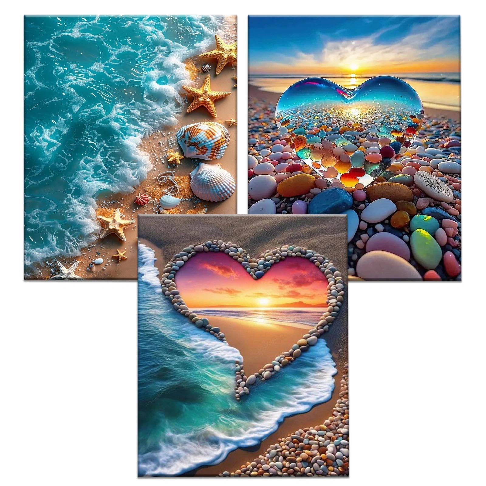 YALKIN 3 Packs Paint by Numbers Kits for Adults（16x20in/40x50cm）, Painting by Number Kits On Canvas,Without Frame DIY Color Oil Painting Acrylic Paints,Home Wall Decor Christmas — image 1