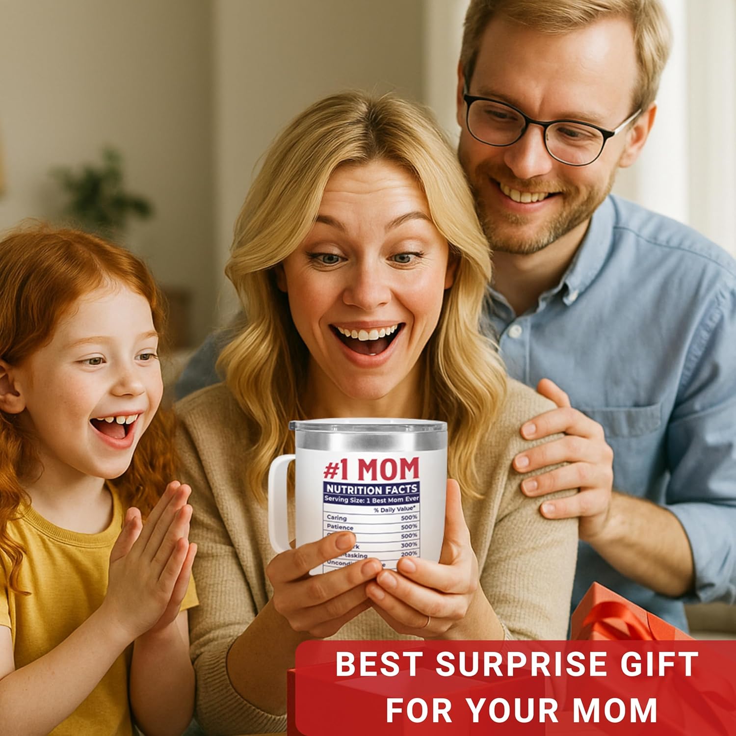 Gifts for Mom, Funny Birthday Present from Daughter Son, You Are A Really Great Mom Mug Tumbler 14Oz - Insulated Coffee Cup with Lid and Gift Box - Image 2