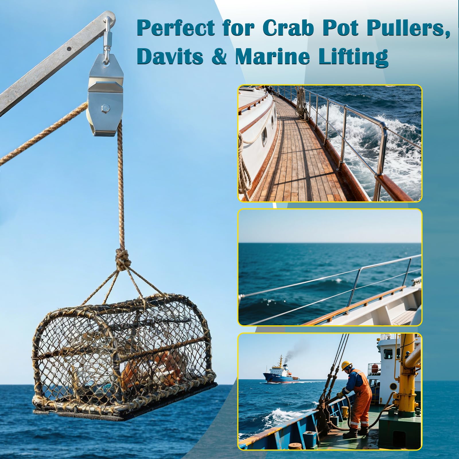 Kit d'extracteur de crabe standard en deux pièces Schedule 80, 150 kg, épaisseur 6 mm en acier inoxydable 304