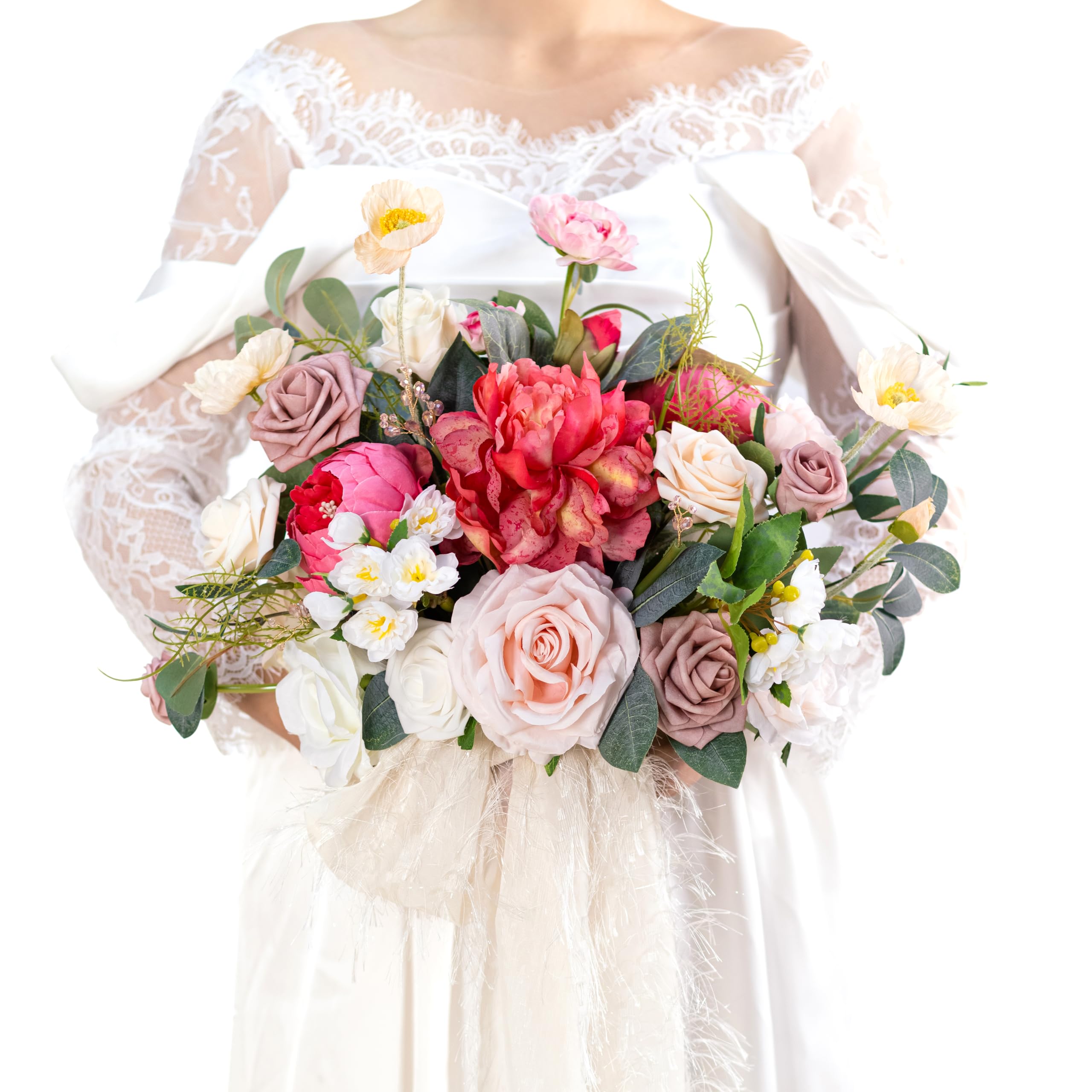 Amazon.com: BENCENTRE 14 Inch Blush Wedding Bouquet for Bride