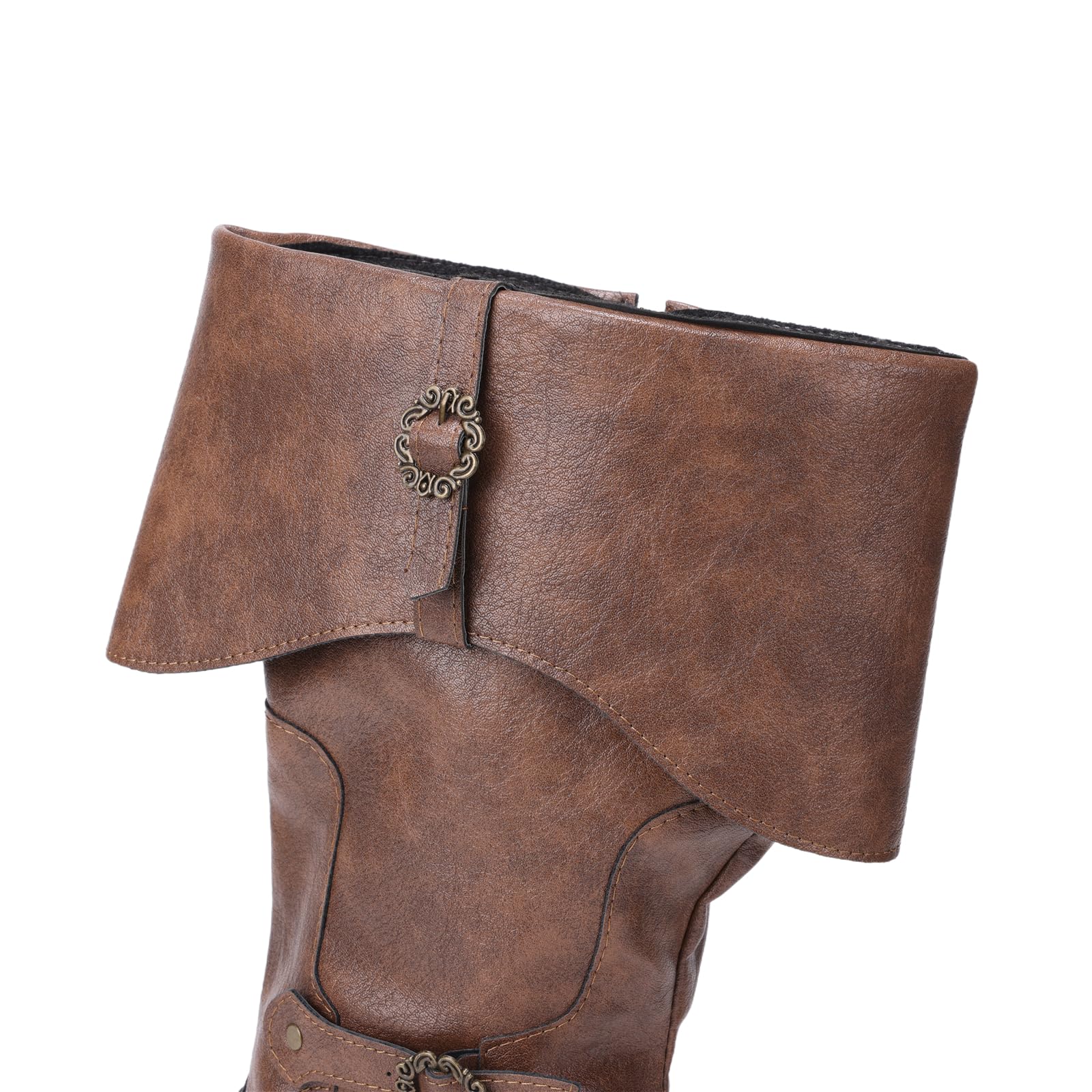Bottes médiévales à enfiler pour homme et femme style Renaissance gothique mi-mollet pour Halloween Cosplay