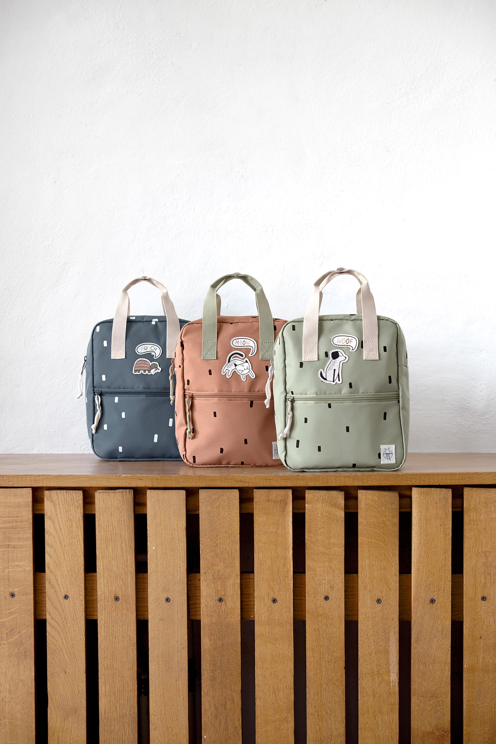 LÄSSIG Mochila Infantil con Correa para el Pecho Mochila para guardería 28 cm, 5,5 litros, 3 años/Mini Square Backpack