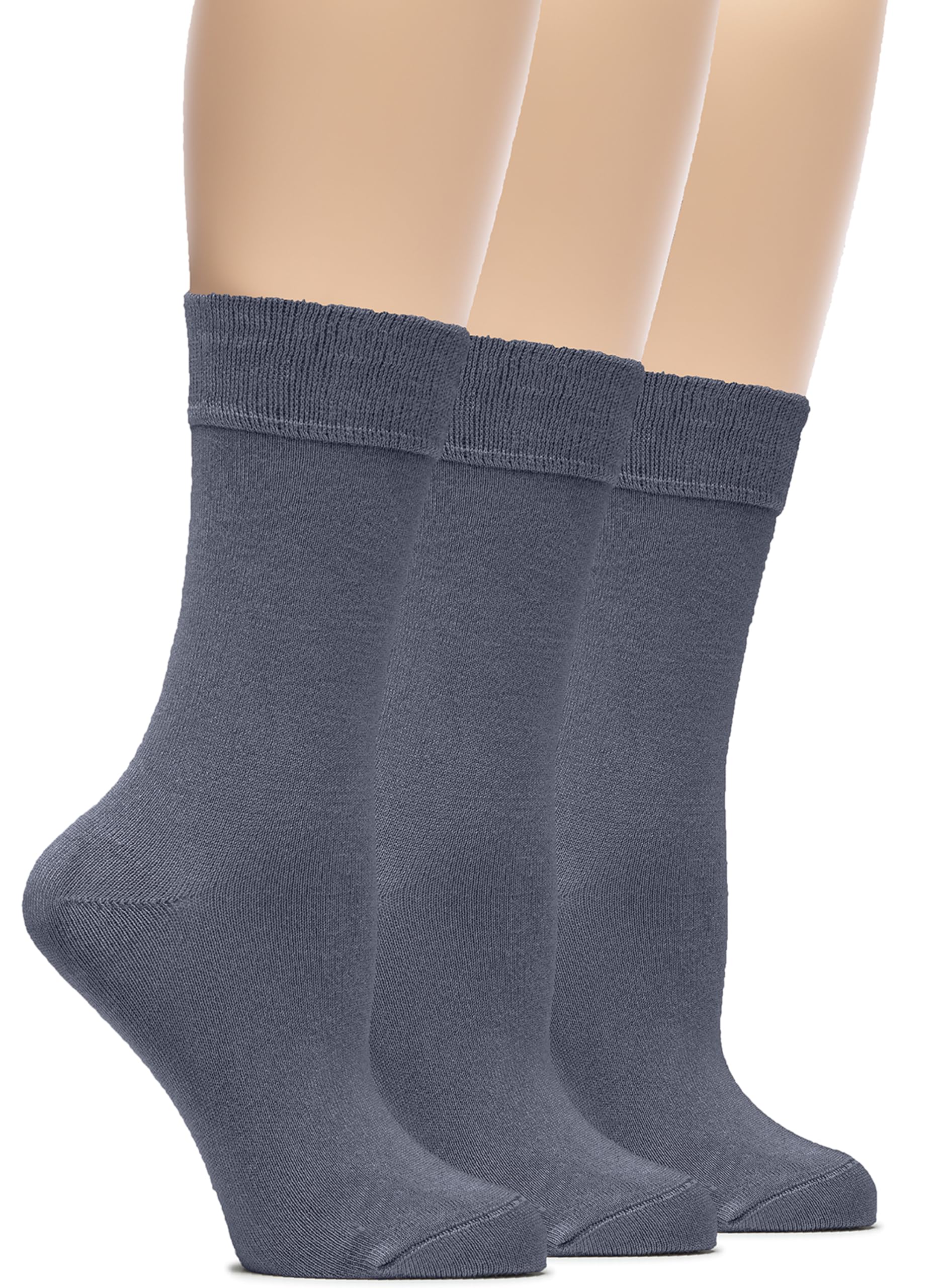 Hugh UgoliWomens Rayon Derived from Bamboo Dress Socks, Extremely Soft, Thin, Crew Socks for Business Trouser Casual