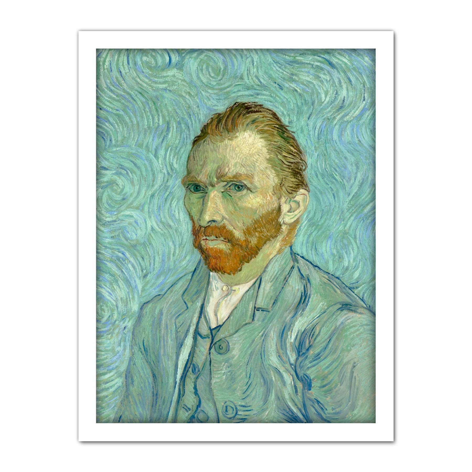 Vincent Van Gogh Self Portrait Painting Artwork Framed Wall Art Print 18X24 Inch