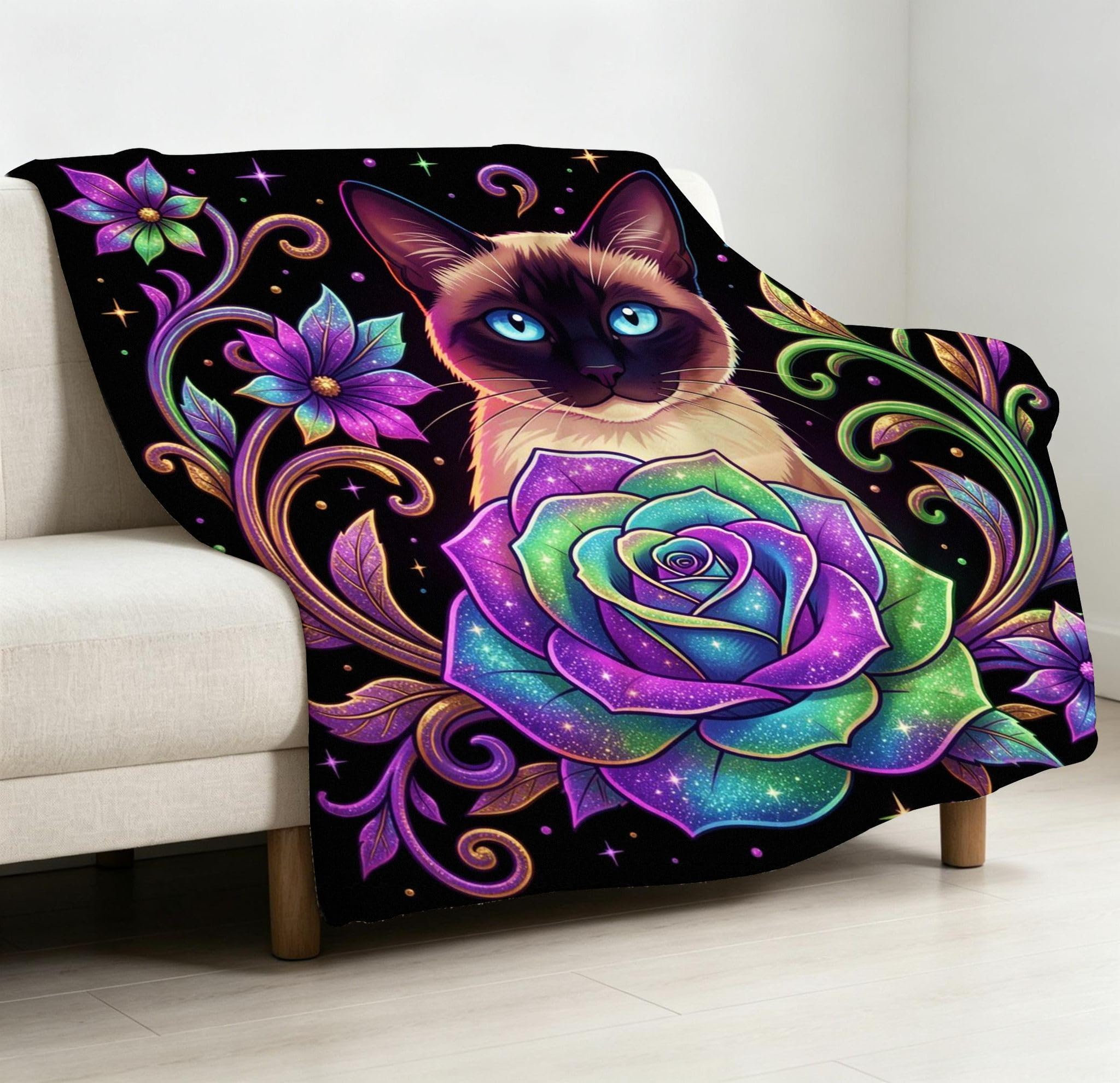 Manta Entretiempo Grande, Flores Moradas, 220x240 cm, AQ7109