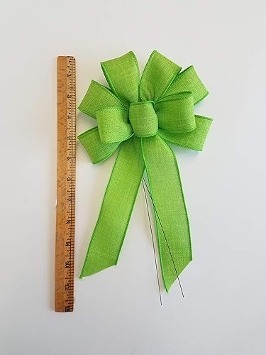 Miniatura 4 de Arco pequeño de corona de lino verde lima con cable de 5-6"