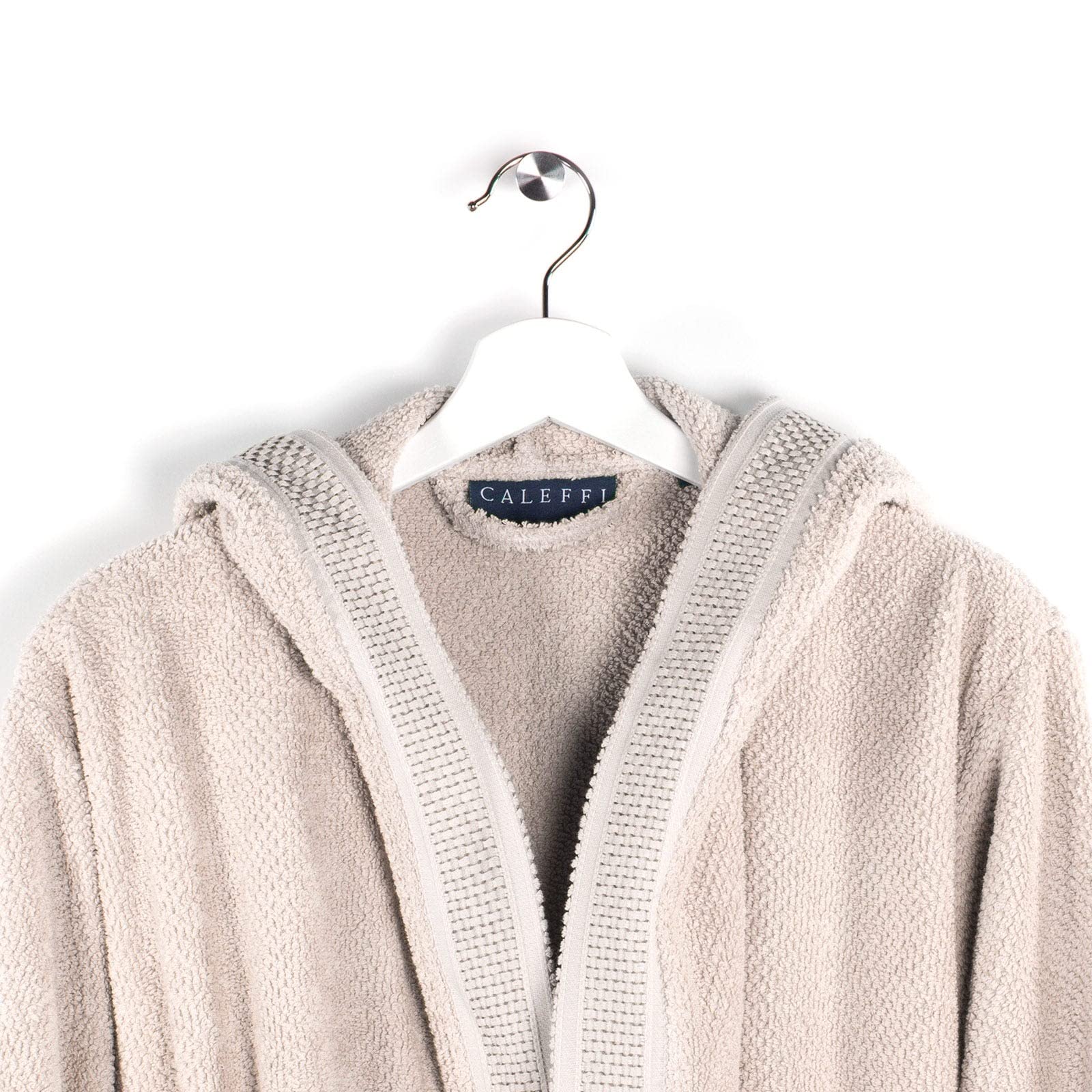 Caleffi 64176 Gim Terry Bathrobe 100% Cotton Yarn Dyed 450 g/m² 212 Cream XS