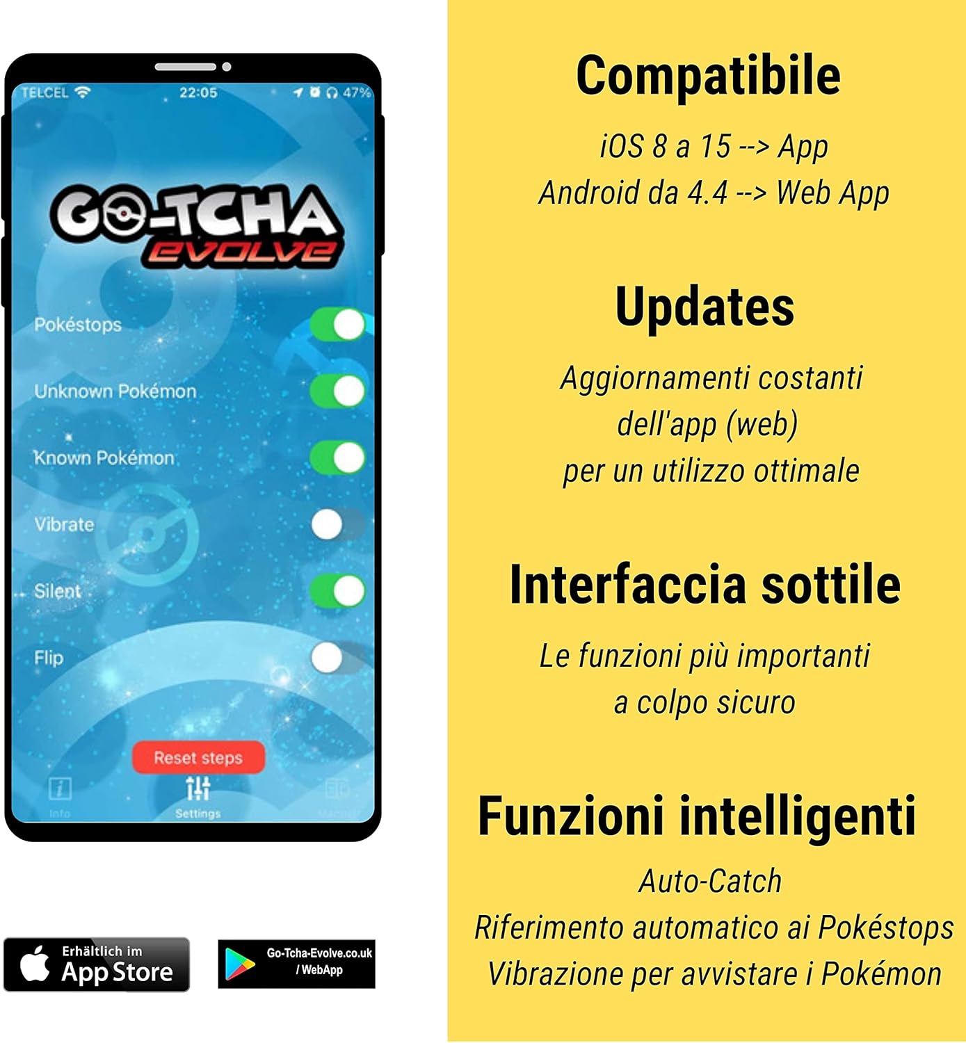 Datel | Go-Tcha Evolve 2022 per Pokémon Go | cattura automatica dei Pokémon con braccialetto LED in nero | compatibile con iOS e Android | braccialetto personalizzabile | accessori per Pokémon Go Datel | Go-Tcha Evolve 2022 per Pokémon Go | cattura automatica dei Pokémon con braccialetto LED in nero | compatibile con iOS e Android | braccialetto personalizzabile | accessori per Pokémon Go