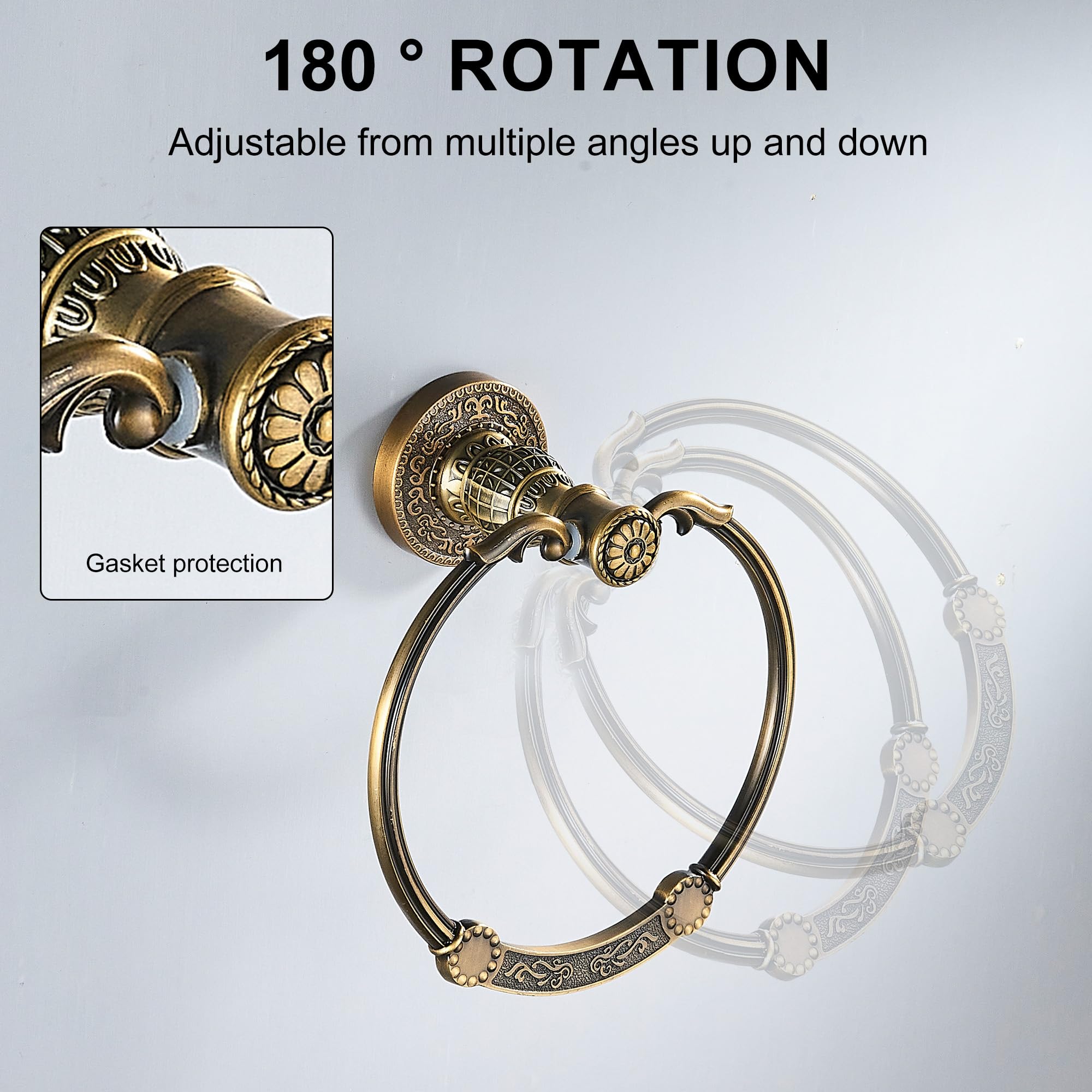 Toallero de estilo vintage antiguo retro para colgar en la pared, accesorios de baño