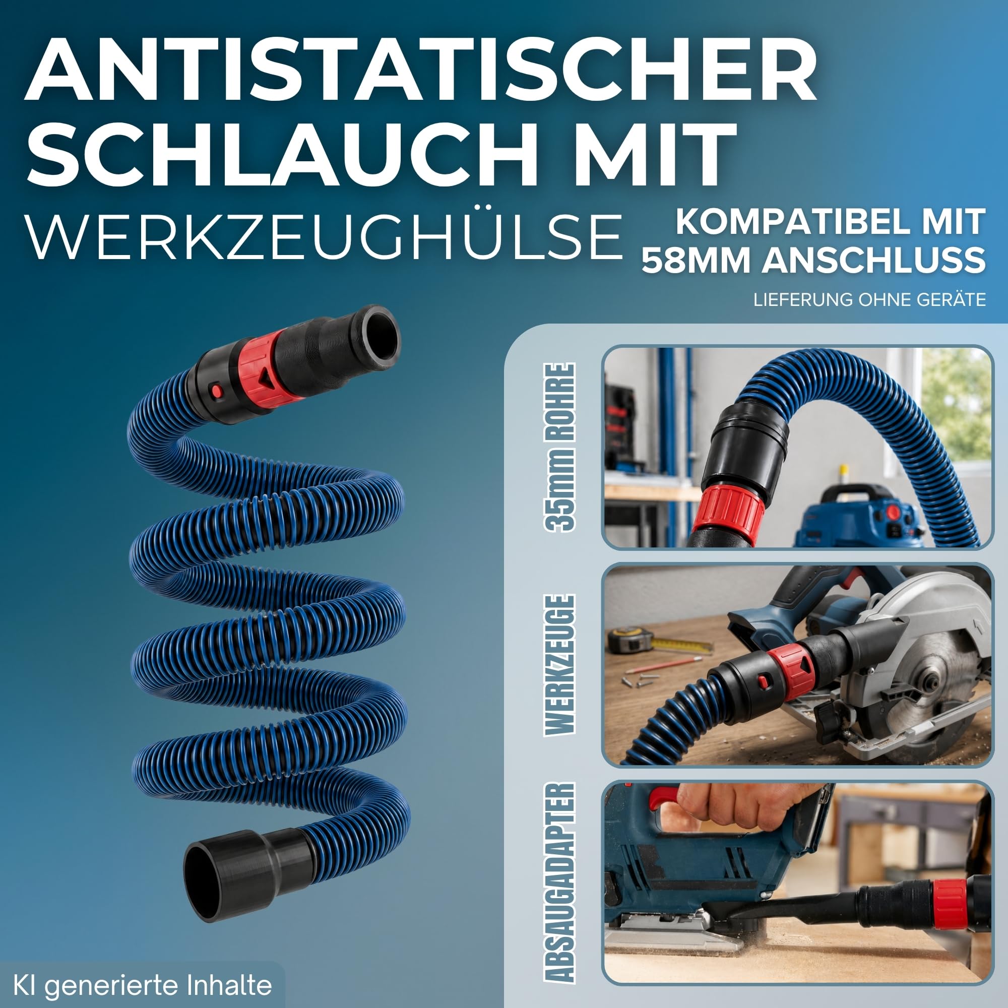 2,5m Staubsaugerschlauch antistatisch passend für Bosch GAS + Werkzeugmuffe