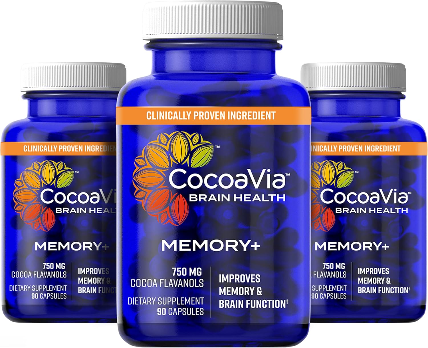 CocoaVia Memory+ Brain Supplement, 90 Day, 750 mg Cocoa