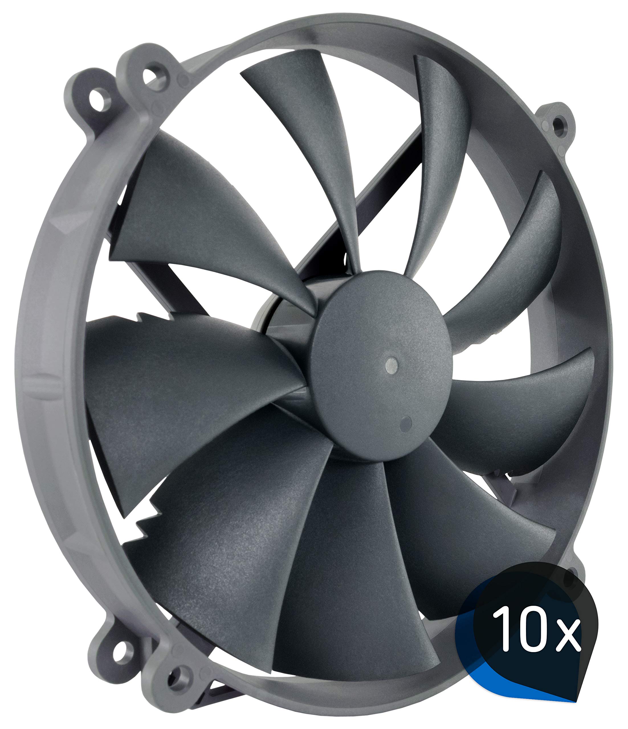 Noctua Paquete: 10x NF-P14r redux-1500 PWM, Ventilador de Alto Rendimiento, 4 Pines, 1500 RPM (140 mm, Gris)