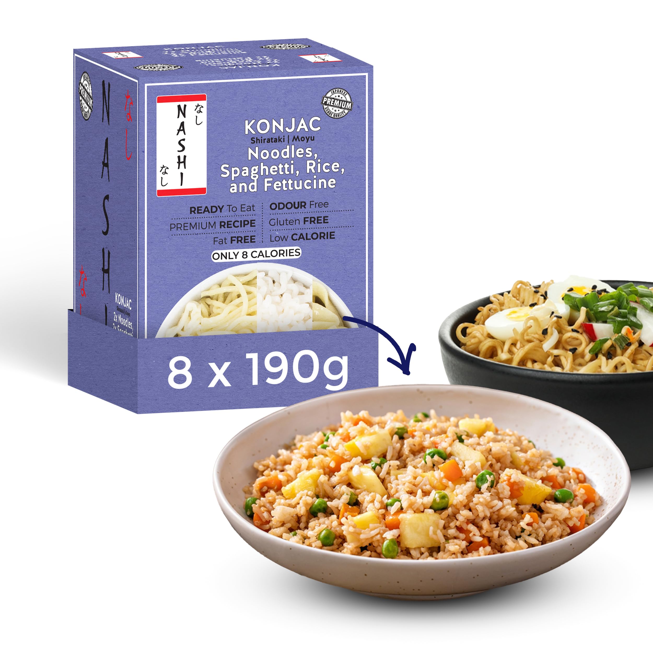 nashi diet ５boxes Amazon.com : Nashi Konjac Shirataki Premium Mix Pack (8×190g