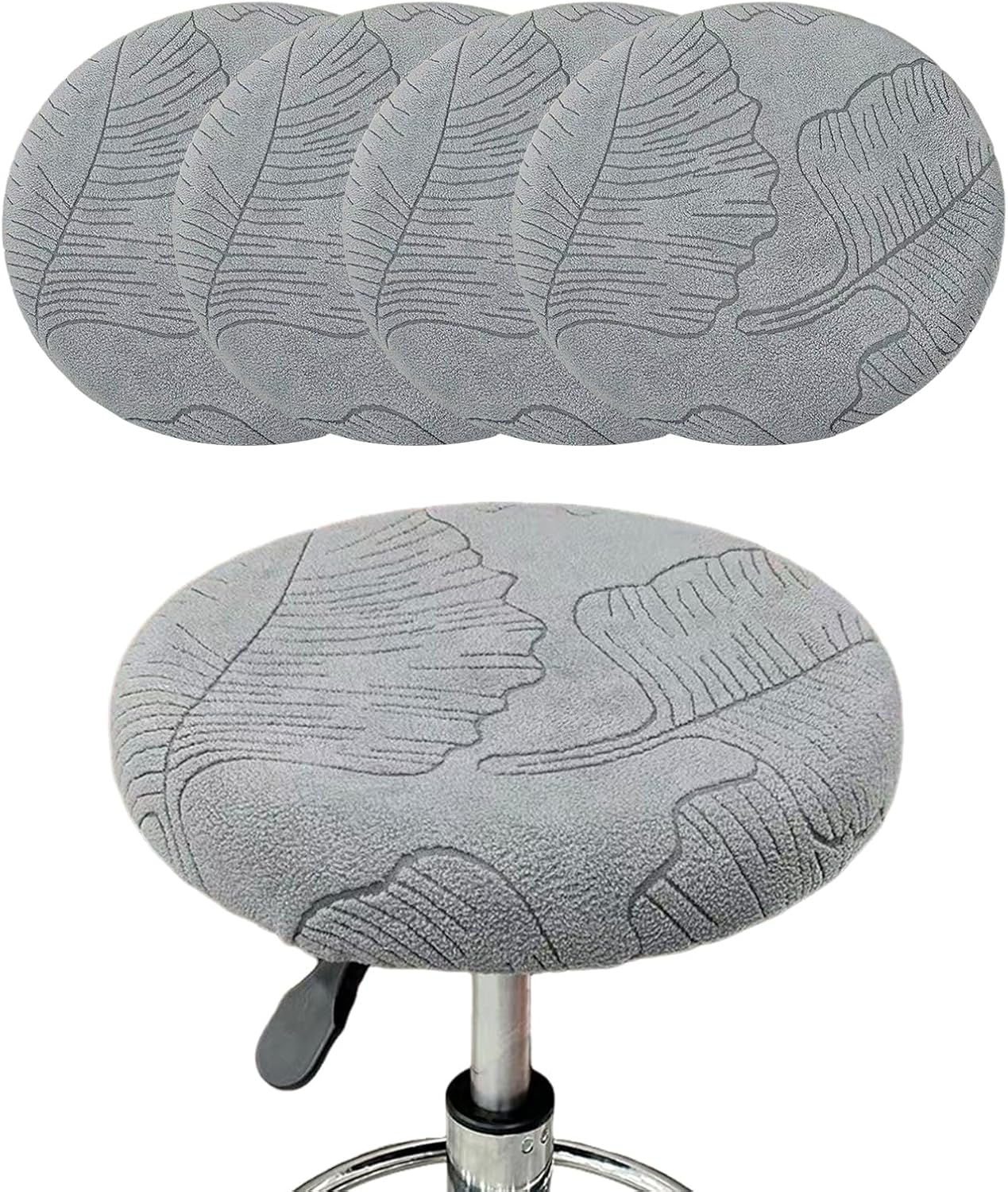 Eco-Ancheng Bar Stool Covers Round Stool Covers Set of 4 Bar Stool Seat Covers Washable Stool Cushion Covers Barstool Slipcovers Bar Chair Covers with Elastic Bottom for Bar Kitchen Living Room,01
