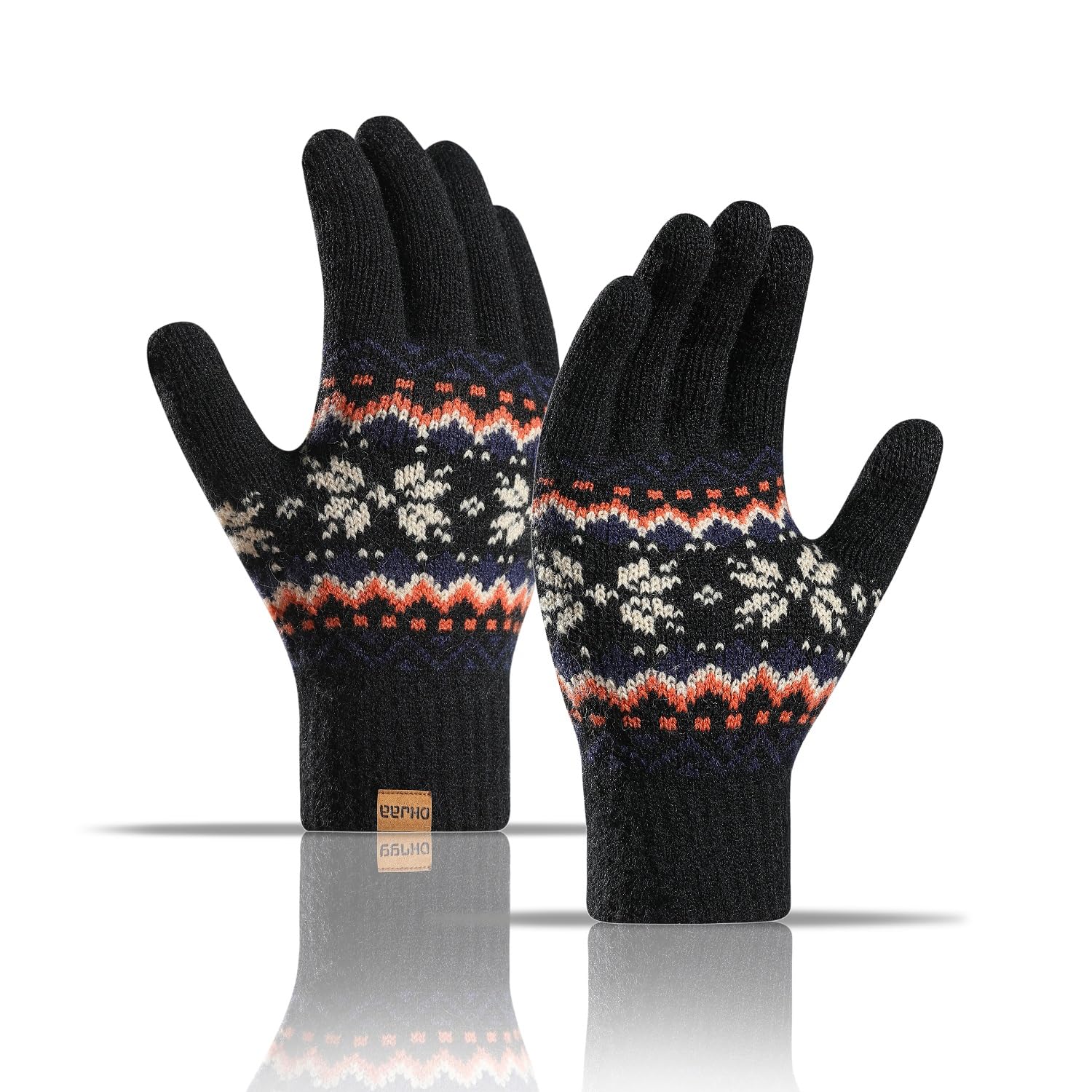 Damska czapka szalik i rękawiczki zestaw damski zimowy ciepły dzianinowy ocieplacz na szyję z podszewką polarową czapka beanie czapka czaszka czapka rękawiczki do ekranu dotykowego
