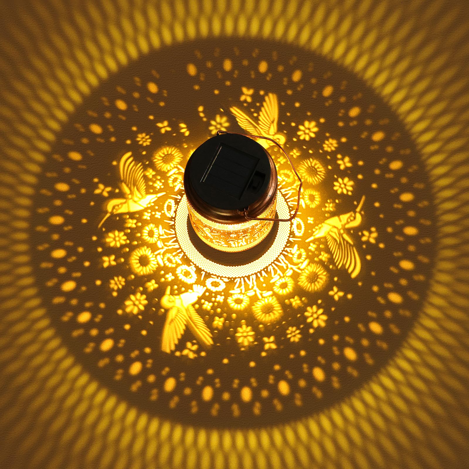 2 sztuki lampionów solarnych kolibrów na zewnątrz wodoodporne solarne dekoracje ogrodowe, prezenty urodzinowe dla kobiet, mamy, babci, metalowe wiszące lampy solarne z haczykiem owczarkowym na