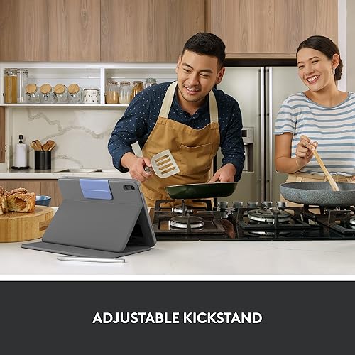 Miniatura 6 de Logitech Rugged Folio - Funda protectora para iPad (10 generación) con conector inteligente y teclado duradero a prueba de derrames, color grafito