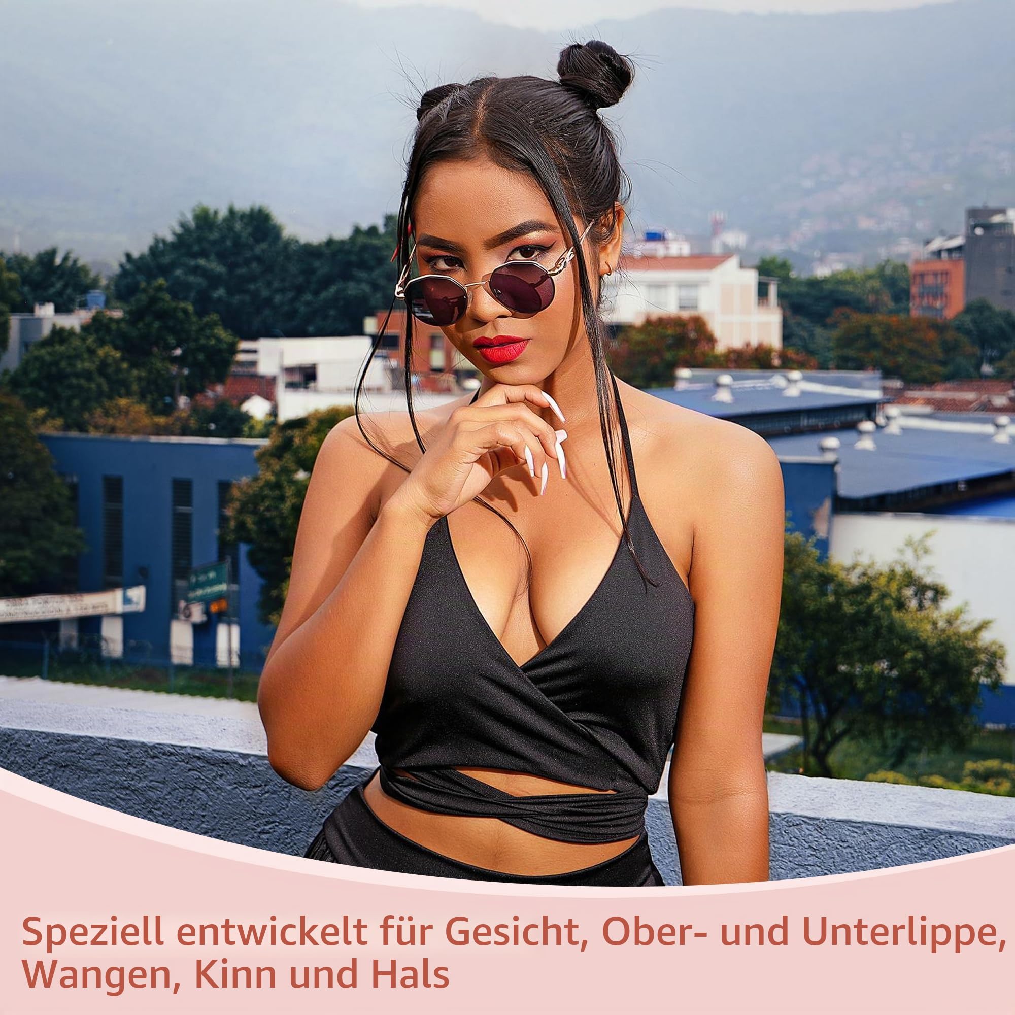 EVIEY Gesichtshaarentferner für Frauen - Bekannt aus dem TV Schmerzloser Gesichtsrasierer - Elektrisches Haarentfernungsgerät für Gesicht Lippen Pfirsich Fuzz mit Licht