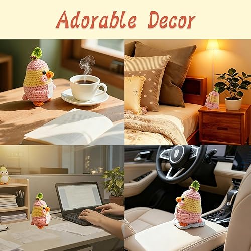 Miniatura 9 de Regalos personalizados para mujeres, hombres, mamá, papá - Tarjetas de regalo en blanco - Pato de peluche de ganchillo hecho a mano de apoyo