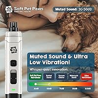 Vista 3 de Molinillo de uñas para perro, funcionamiento ultra silencioso, recortador de uñas mejorado con 2 luces LED, molinillo de uñas recargable de 2