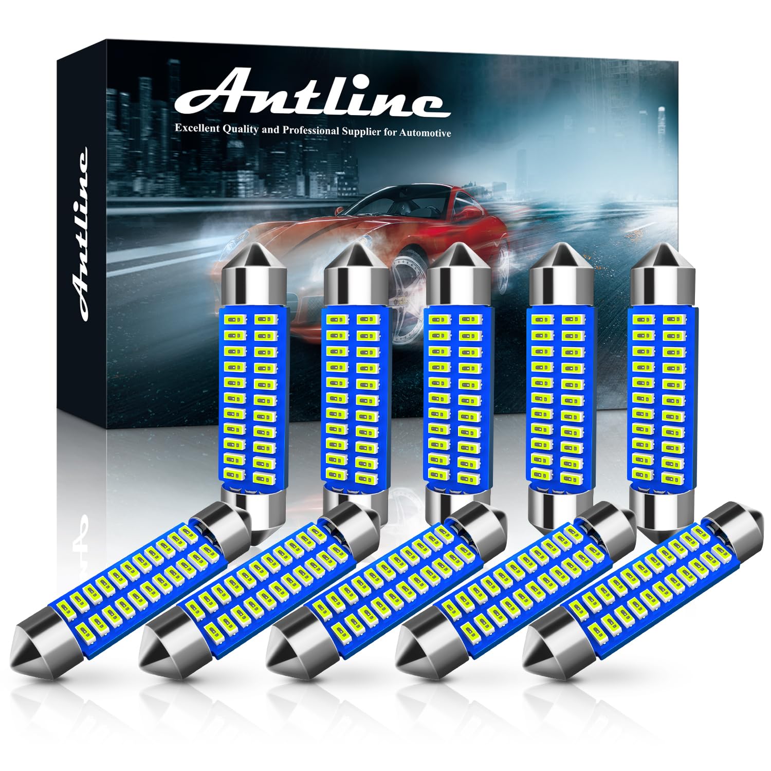 Ampoules LED Xnourney 12-24V - 4PCS 578 Festoon 41mm 6500K Blanc - Pour Plafonnier Voiture