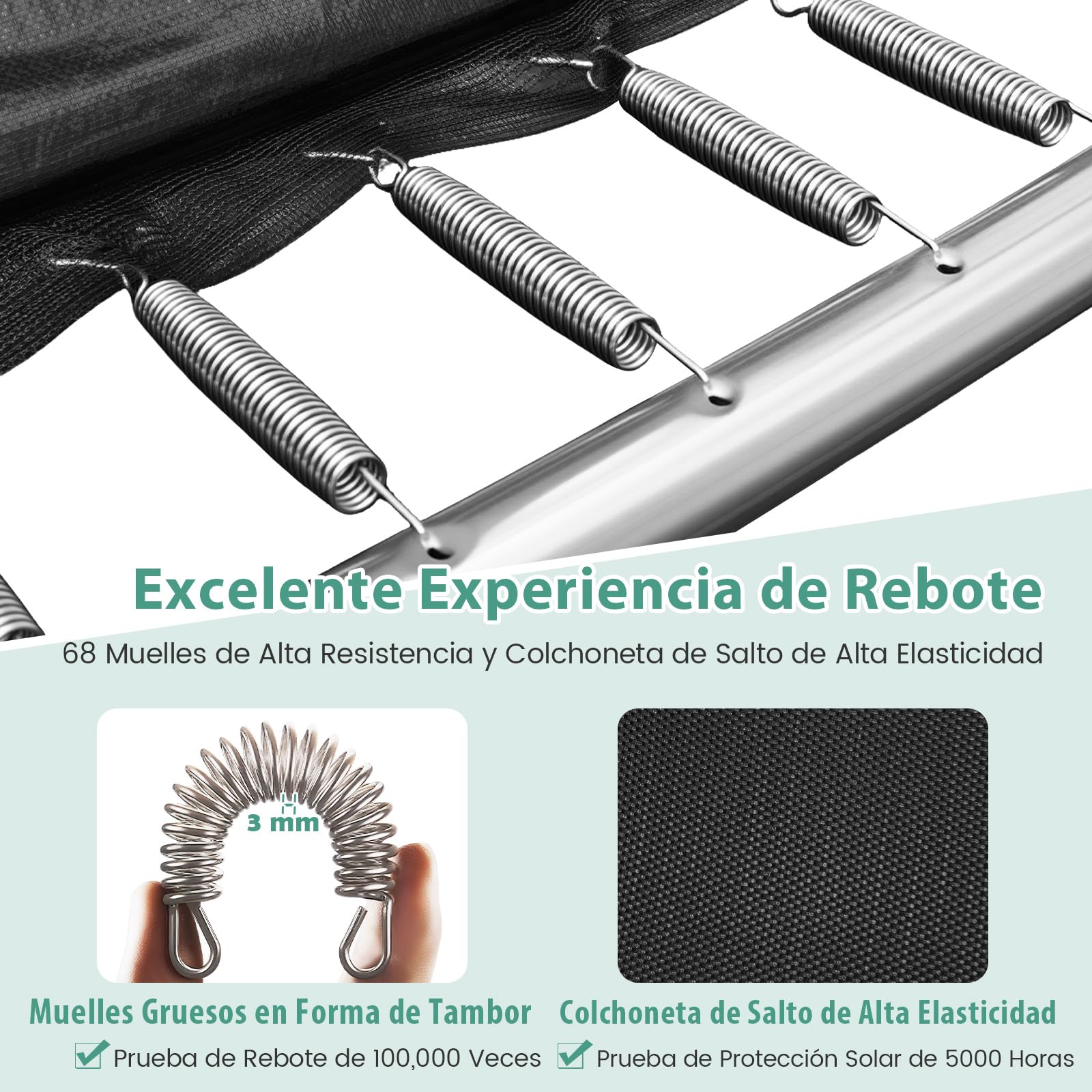 COSTWAY Cama Elastica Infantil, Trampolín Rectangular para Exteriores de 317 x 255 cm, Trampolín para Niños Multifuncional con Canasta de Baloncesto, Red de Protección para Niños Adultos