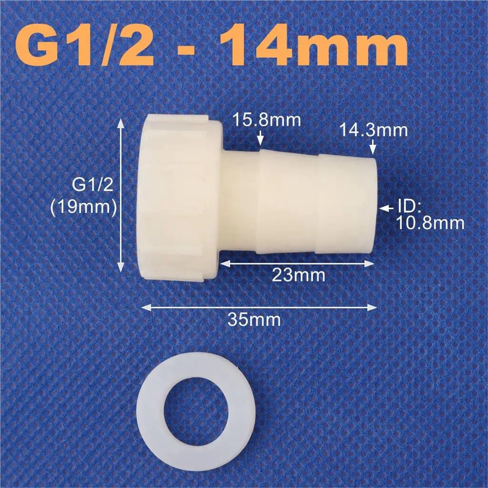 Conectores de riego for jardín, adaptadores manguera agua, accesorios for acuario, 5 a 200 piezas, rosca hembra 1/2 pulgada, 4 a 20 mm, juntas PP/ABS(G1l2 14mm,20 Pieces)