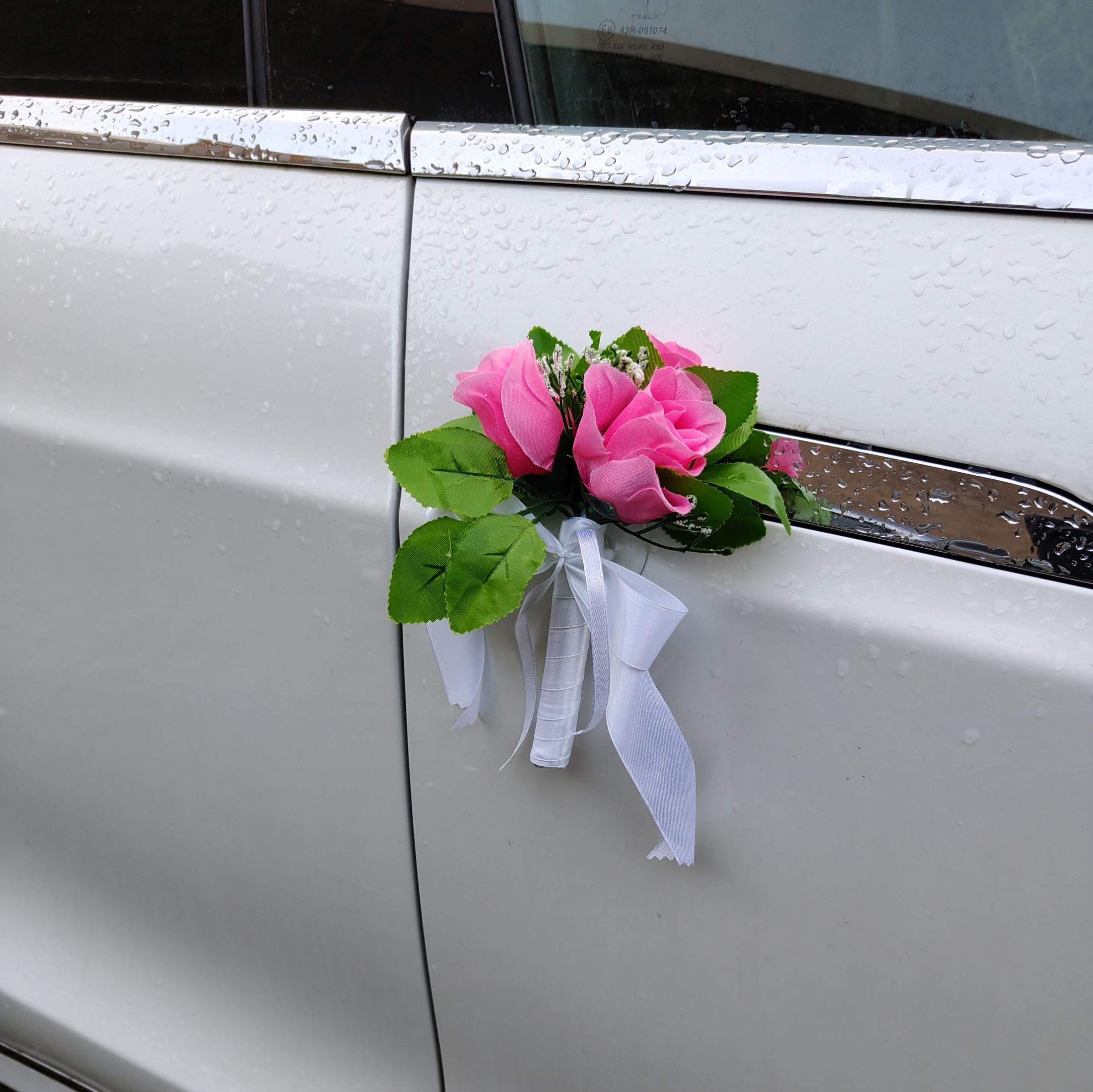 Bouquets de fleurs pour voiture - Décoration de mariage - Pour voiture - Guirlande de voiture - Rose
