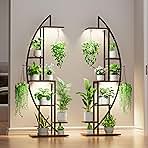 Plant Stand Indoor with Grow Lights, 6 Tiered Tall Plant Shelf, 63