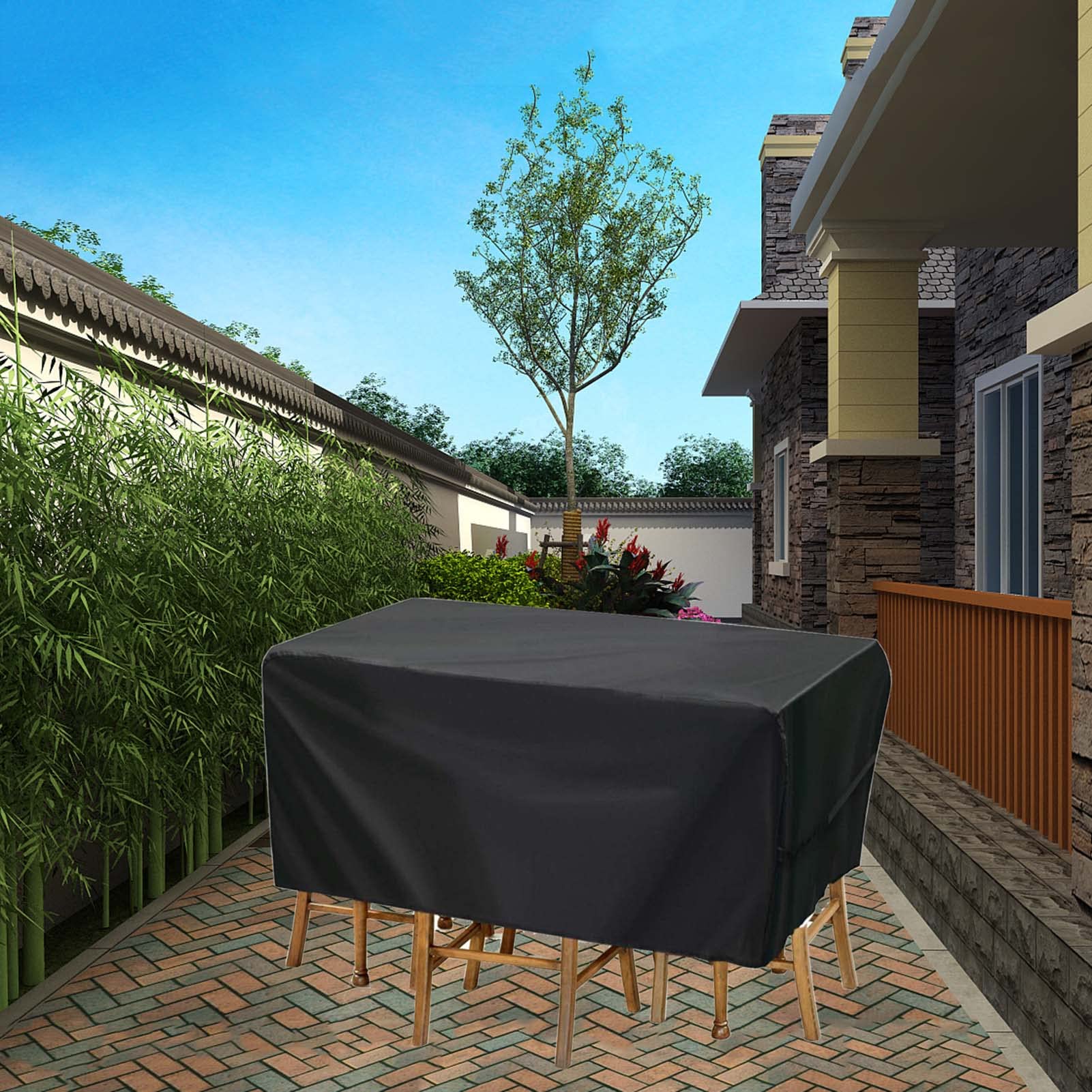 Copertura per mobili da esterno, impermeabile, rettangolare, 70 x 70 x 70 cm, resistente, in tessuto Oxford 420D, antivento, anti UV, per mobili da patio