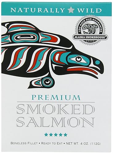 Alaska Smokehouse Salmón ahumado de alta calidad, caja de regalo de 4 onzas