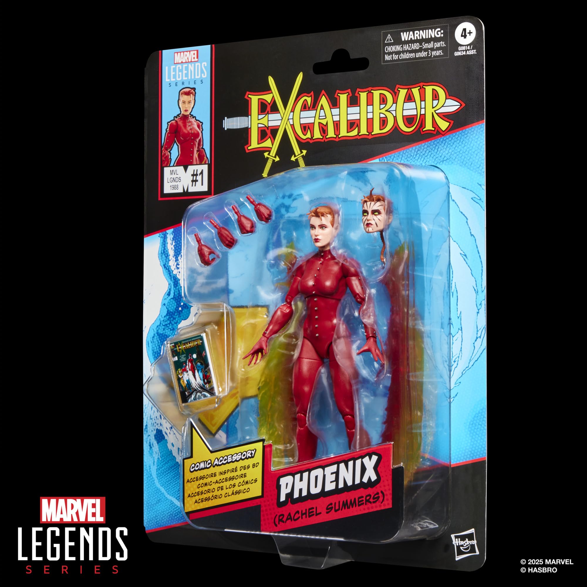 Phoenix (Rachel Summers) z serii Marvel Legends, figurka kolekcjonerska X-Men w skali 15 cm z dużym zabawkowym komiksem, inspirowana komiksem Excalibur nr 1 (1988)