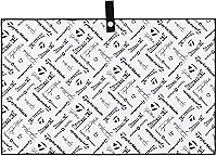 TaylorMade Golf Microfiber Cart Towel - Black Logo Print, 15x24 Inch with Bag Attachment Clip