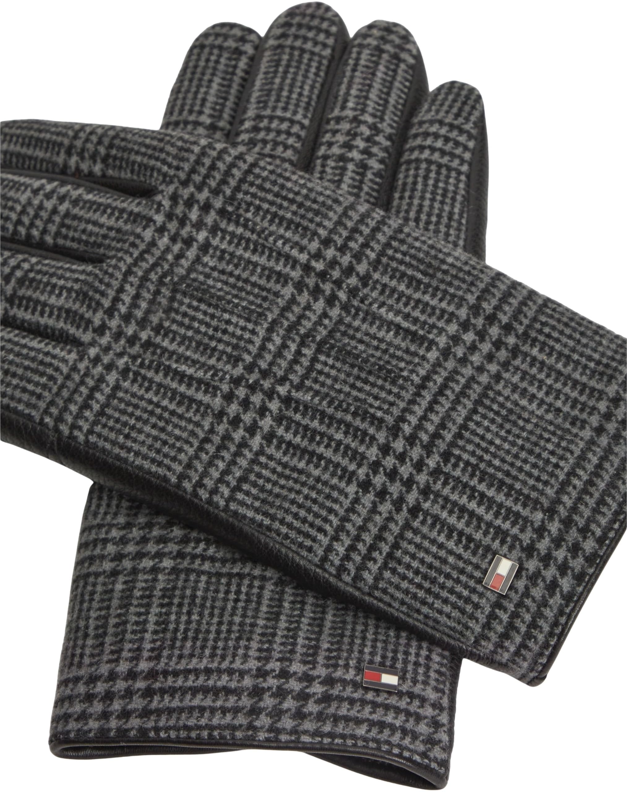 Tommy Hilfiger Guantes Th Rwb AM0AM14520 para hombre, color negro (Prince Of Wales Check), L-XL