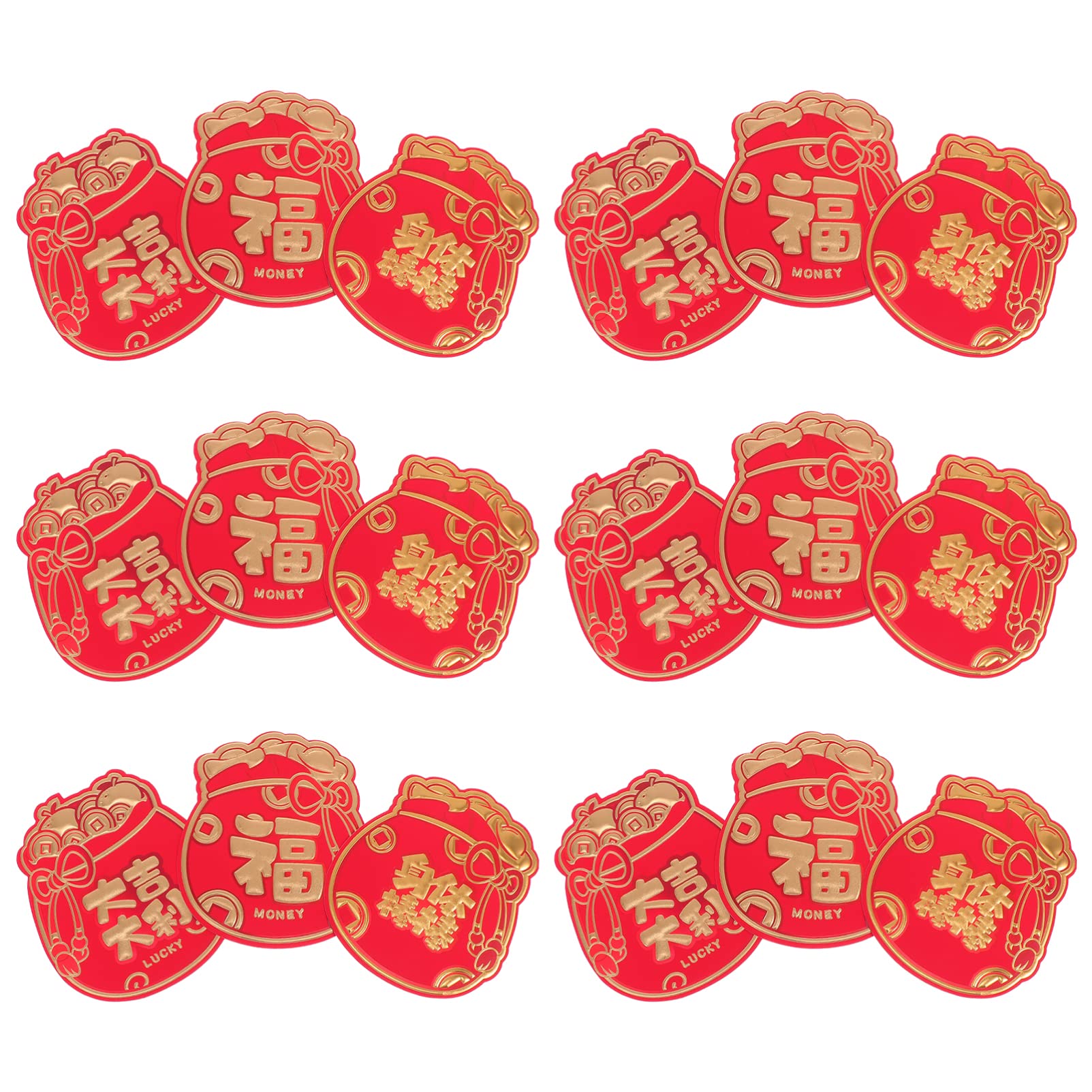 Chinese New Year Red Envelopes: 18pcs 2022 Chinese Tiger Year Money Packets Paper Fu Hong Bao Lai See for 2022 Chinese New Year Spring Festival-image-34