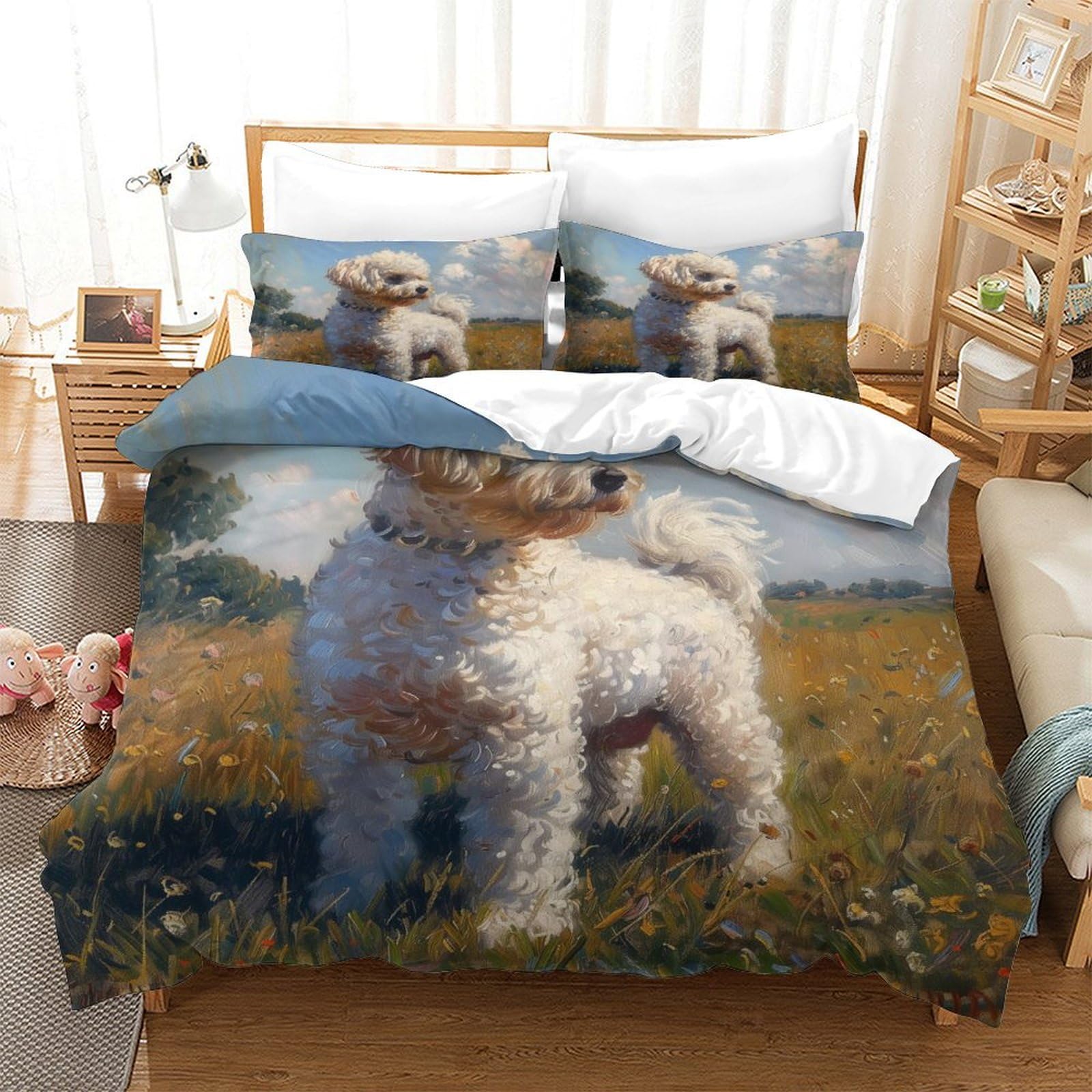 Housse de couette Shih Tzu respirante pour des nuits fraîches en lit super king size