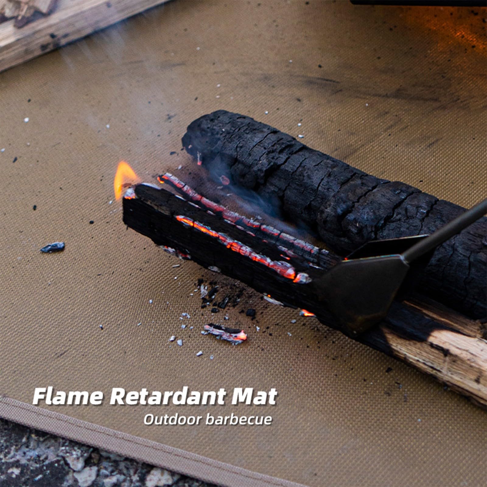 Estera Plegable portátil para Parrillas para Acampar, Almohadilla Aislante para picnics Aire Libre, Manta ignífuga para cocinar Aire Libre y Uso de emergencias para chimeneas, Estufa